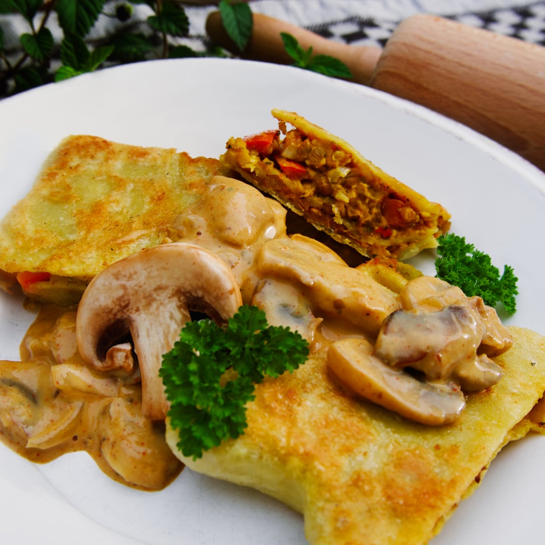 Vegane Maultaschen mit Kürbis-Linsen-Füllung - Kathy&amp;#39;s Green Kitchen