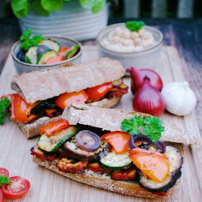 Thumbnail for Baguette-Sandwich mit Tofu und Ofengemüse